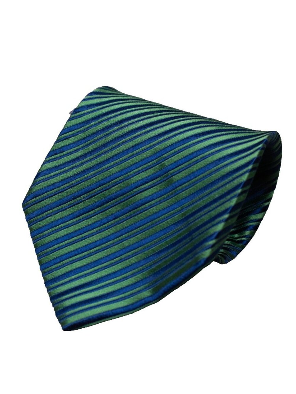 Charvet Tie Made in France 100% Silk Striped Woven Green 4"